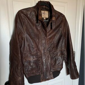 Wilsons Leather Dark Brown Bomber Aviator Jacket